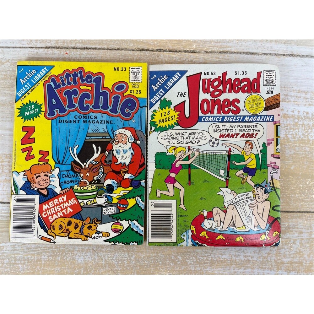 2 Archie Comics Digest Magazines Jughead Jones #53 Little Archie #23 1986-88